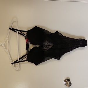 La SENZA Black Lace Mesh Teddy Bodysuit